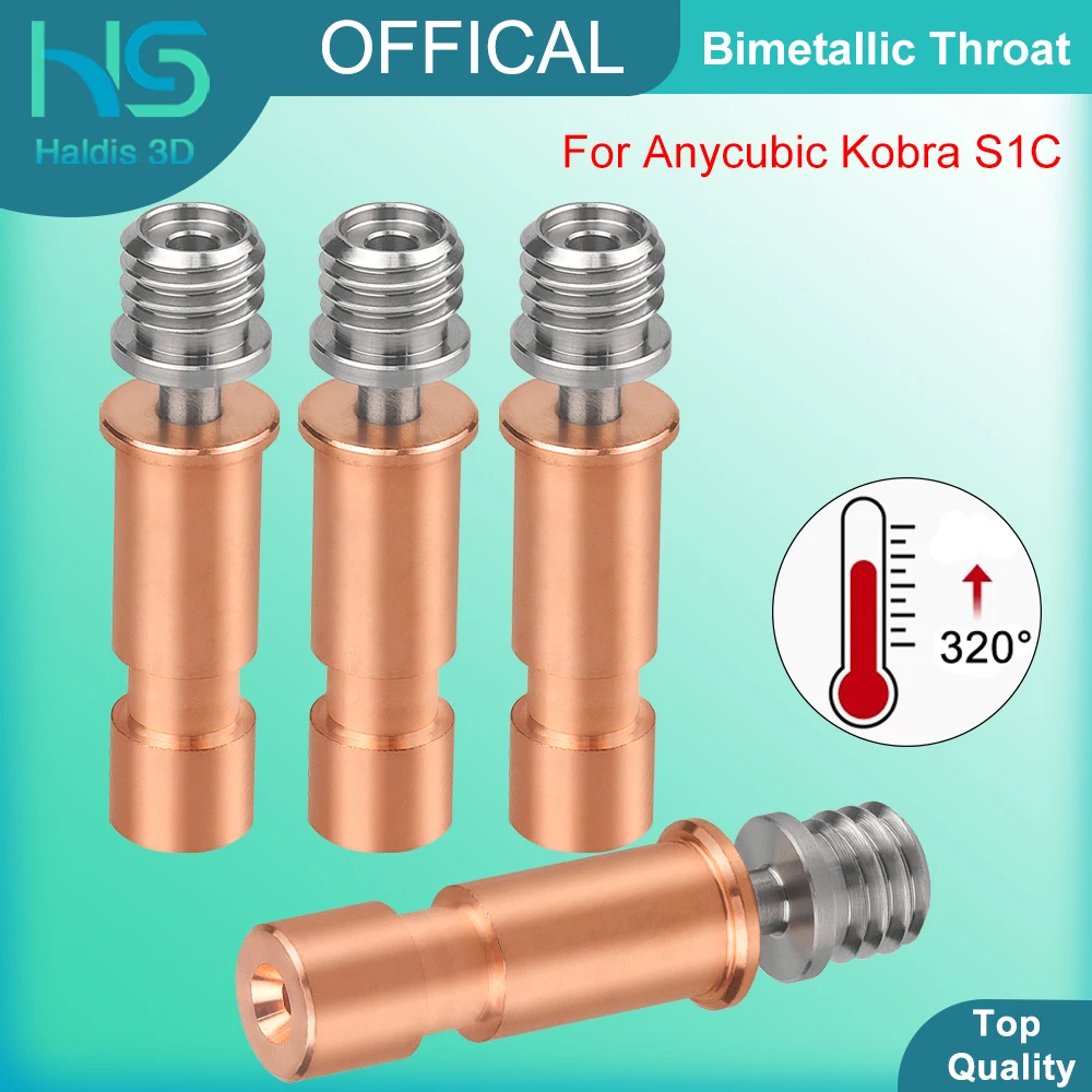 

Модернизированное биметаллическое горло для горла Anycubic Kobra S1C Hotend 320 ℃ Запасная часть 3D-принтера с высокой термостойкостью