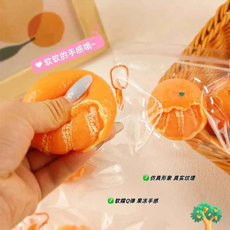 The Same Douyin Orange Pinch Super Soft Clay Version Stress-relieving Toy Ball Peel Orange Orange Pinch Fun Slow Rebound