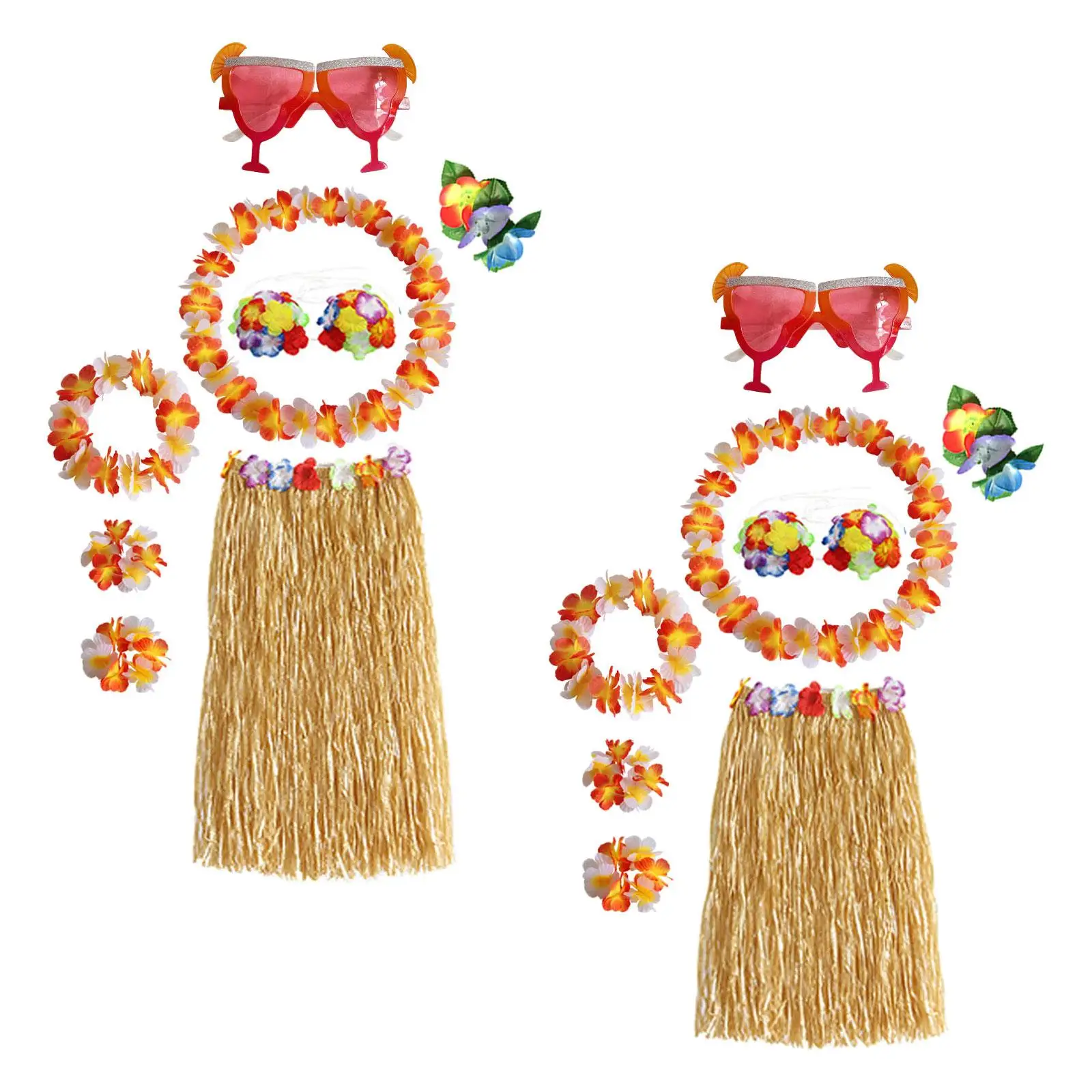 

Hawaiian Skirt Costume Set for Celebration Beach Wedding Carnival Festival