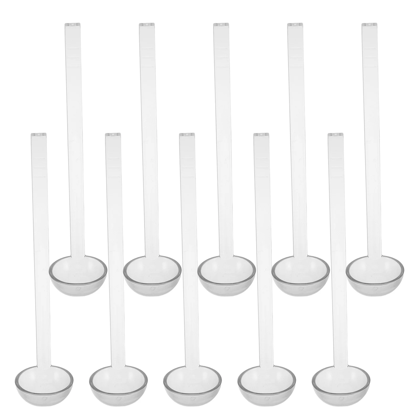 

10pcs Transparent Plastic Long Handle Serving Ladle 12.97X2.36X1.18 Inch For Soup Sauce Salad Buffet Catering Kitchen Restaurant
