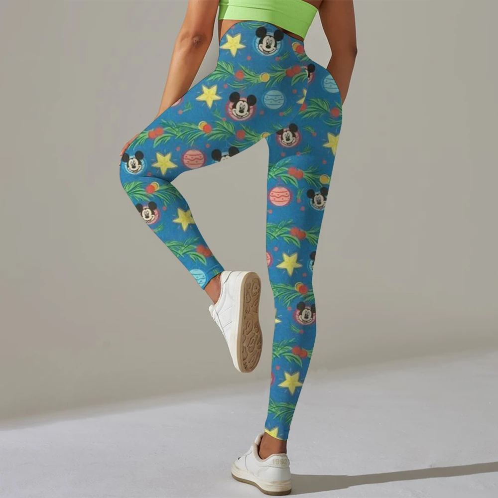 Disney Topolino stampa Morbida Yoga Legging Atletico Tiight Donna Sport Pant Plus Size Palestra Allenamento completo Jog Back
