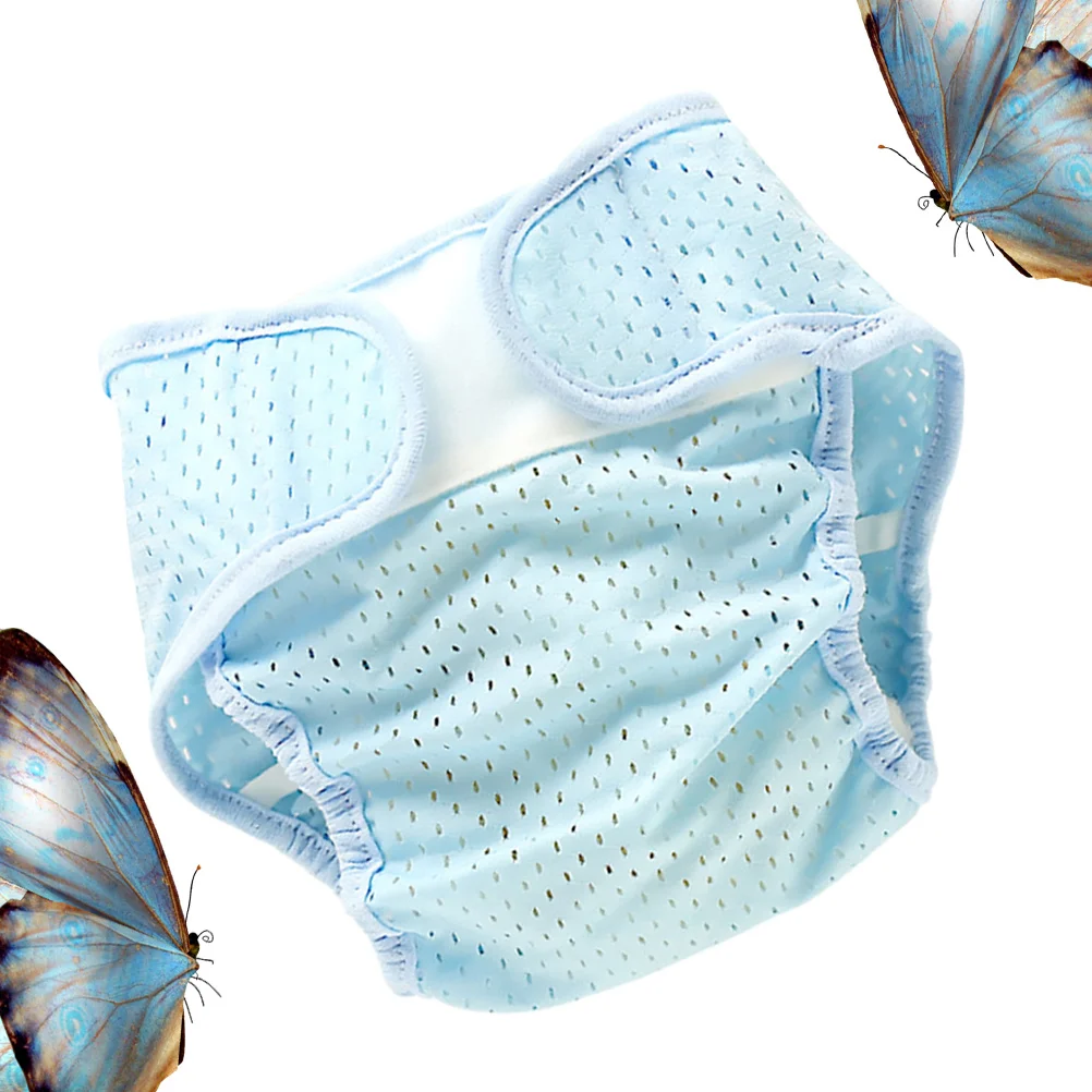 1 قطعة حفاضات شبكية من الحرير الجليدي غطاء صيفي قابل للتنفس رائع مقاس S مرونة عالية تصميم مريح حفاضات أطفال