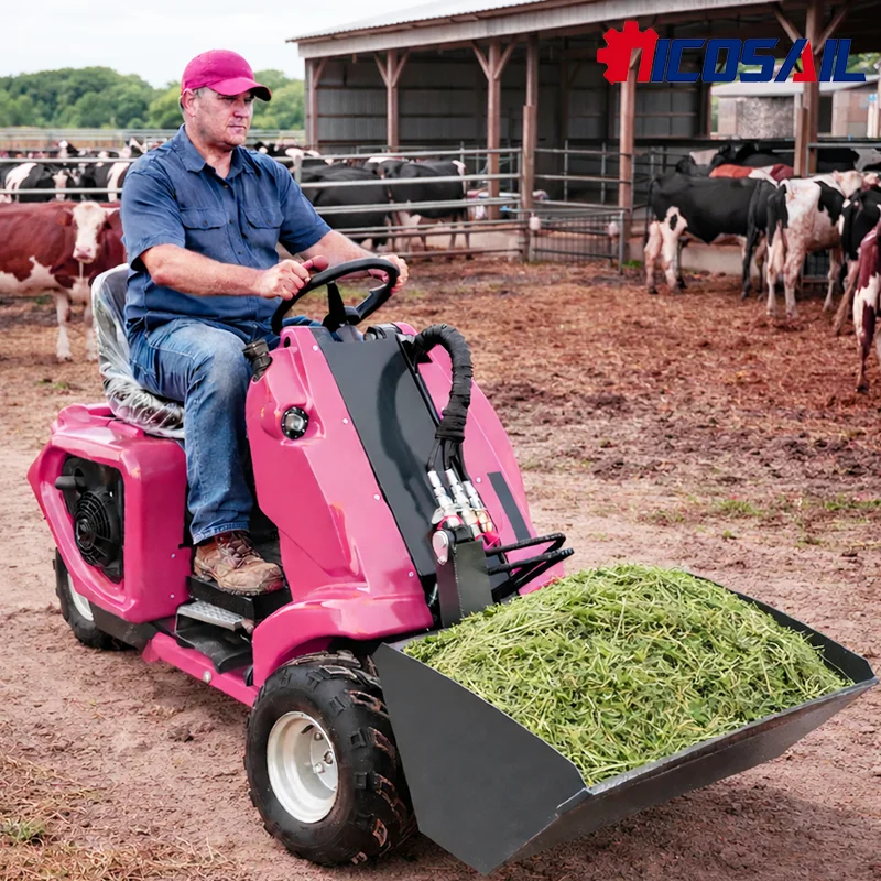 

Mini skid steer loader for narrow space EU Stage V 360°Steering All-terrain Tires for Garden Indoor Construction