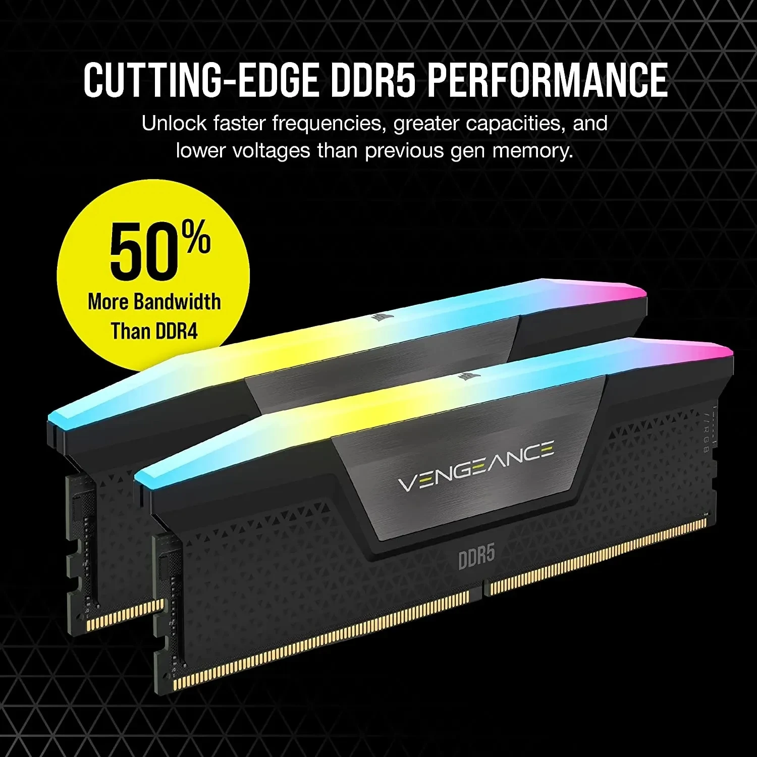 CORSAIR-DDR5 Vengeance RGB Desktop Memory, Intel XMP 3.0, RAM de PC de 288 pinos, 16G, 32G, 5600, 6000, 6400, 7000, 7200MHz