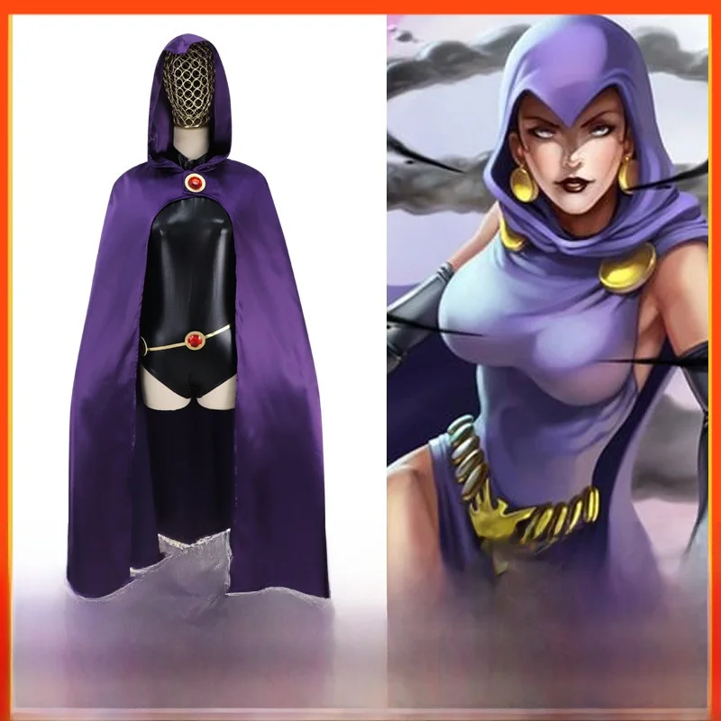 cross-border-cosplay-costume-for-young-raven-titan-halloween-performance-suit-comic-hero-young-raven-boy-outfit-stage-costume