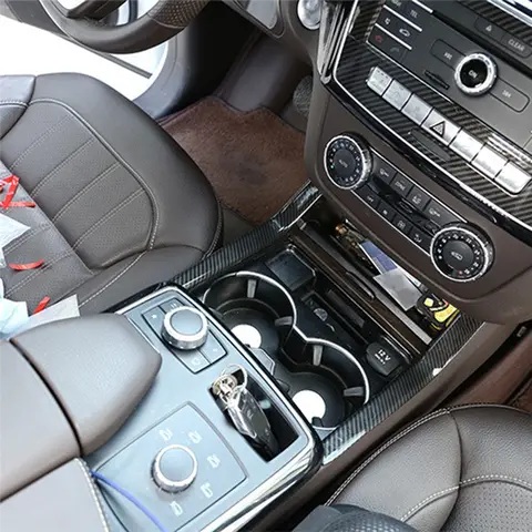 NEW-Car Center Cup Holder Side Strip Trim Sticker Interior Parts For Mercedes Benz GLE GL GLS ML W166 Coupe C292 X166