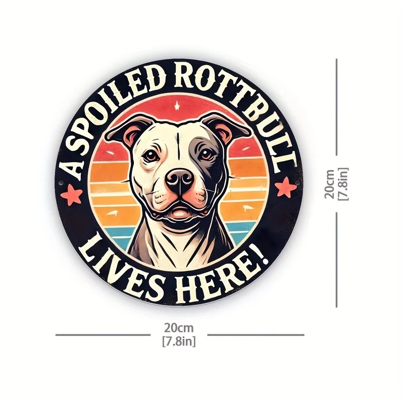 Room Decor 1pc Vintage Aluminum Circular Sign, 