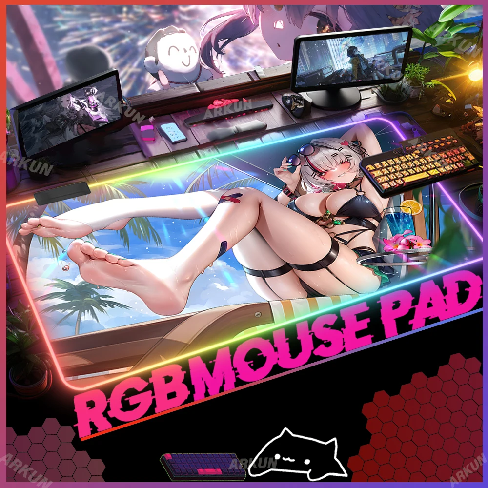 

RGB Kawaii Sex Hot Arina Fashion Cool Resonance Solstice Gaming Mouse Pad Keyboard Gamer Backlight Soft LED Computer Table Mat