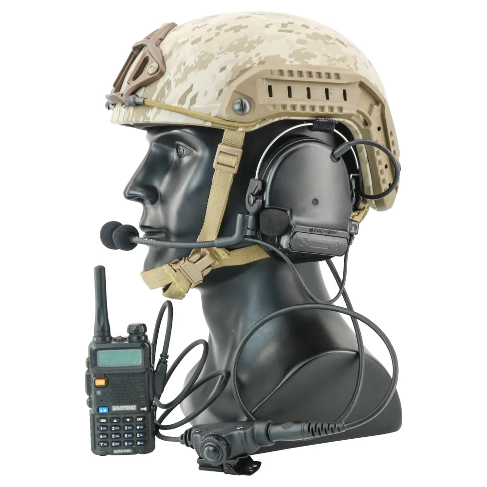 TS TAC-SKY COMTA3 سماعة رأس تكتيكية لتقليل الضوضاء مع سماعات رأس للصيد والرماية للاتصالات اللاسلكية في اتجاهين