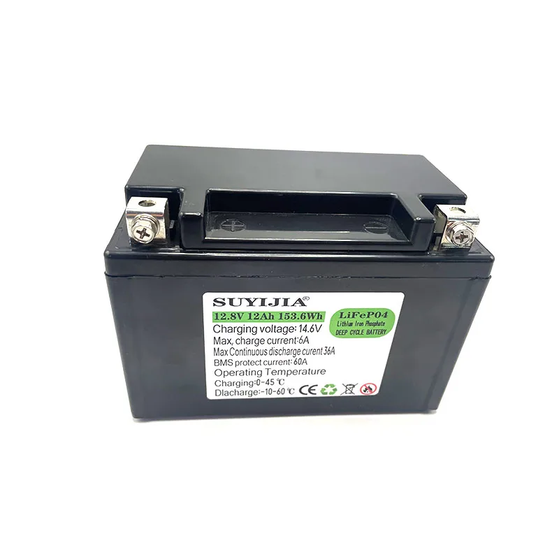 LiFePO4 Motorcycle Battery Electric Vehicle Battery 12.8V 12Ah 32700 Battery BMS 12V Lithium Phosphate Scooter Solar Battery