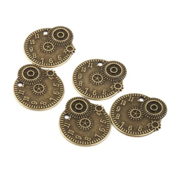 

50pcs Bronze Metal Gears Charms Vintage Steampunk Accessories for Necklace Craft Scrapbooking Jewelry Making Decor
