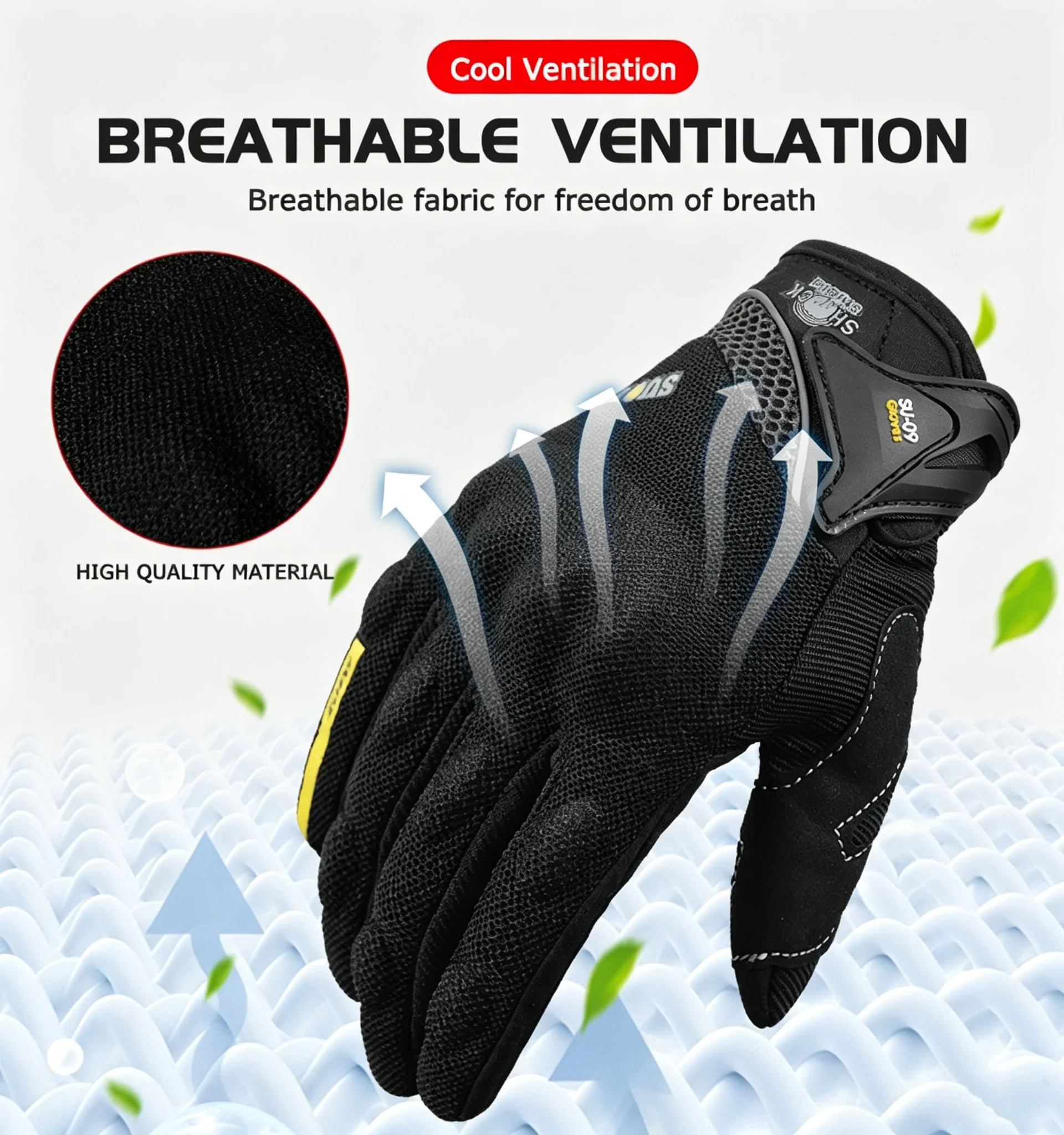 Off-Road Riding Gloves Touch Screen Breathable Anti-Slip Full Finger Motorcycle Gloves Summer Crashproof Unisex
