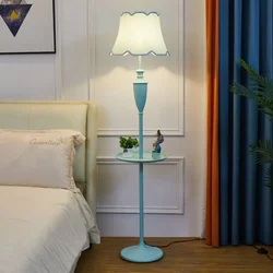 Retro Floor Lamp Nordic Creative Remote Control Study Living Room Bedroom Bedside and Sofa Storage Coffee Table Vertical Lamp