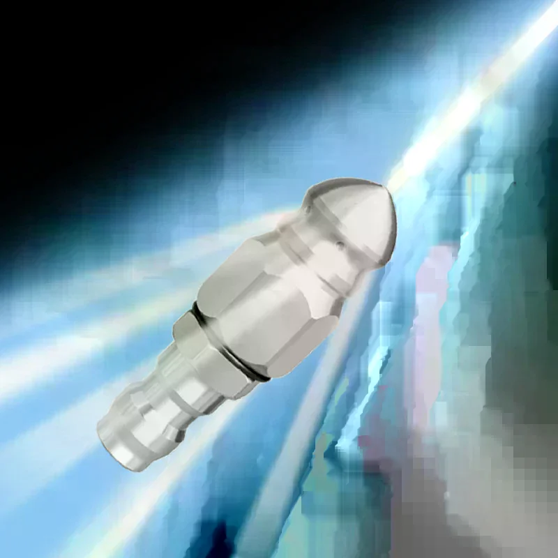 

Pressure Washer Sewer Jetter Nozzle Drain Cleaning Stainless Steel Nozzle 1/4" Quick Connector 5000 PSI For Drain Jetting Hose