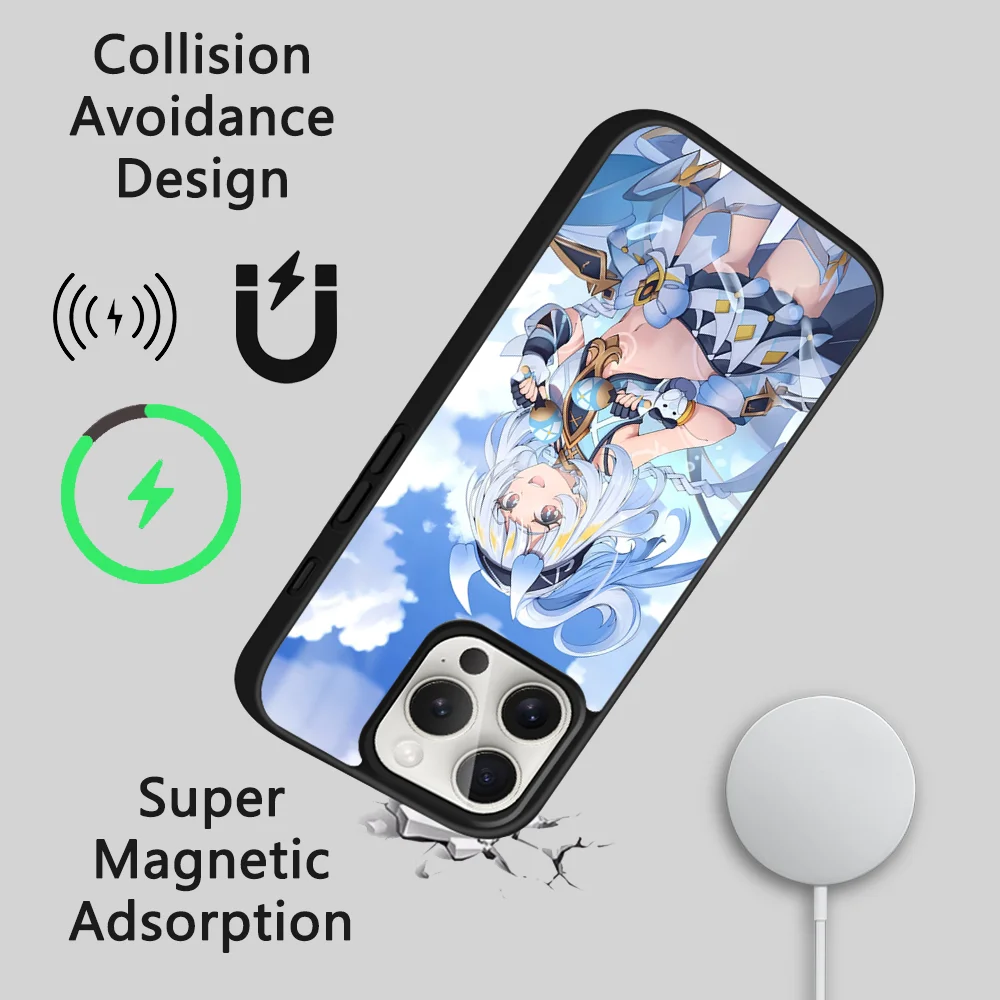 Mualani Genshin Impact Phone Case For iPhone 16 15 14 13 12 11 Pro Max Plus Mini Magsafe Mirror Wireless Magnetic Cover