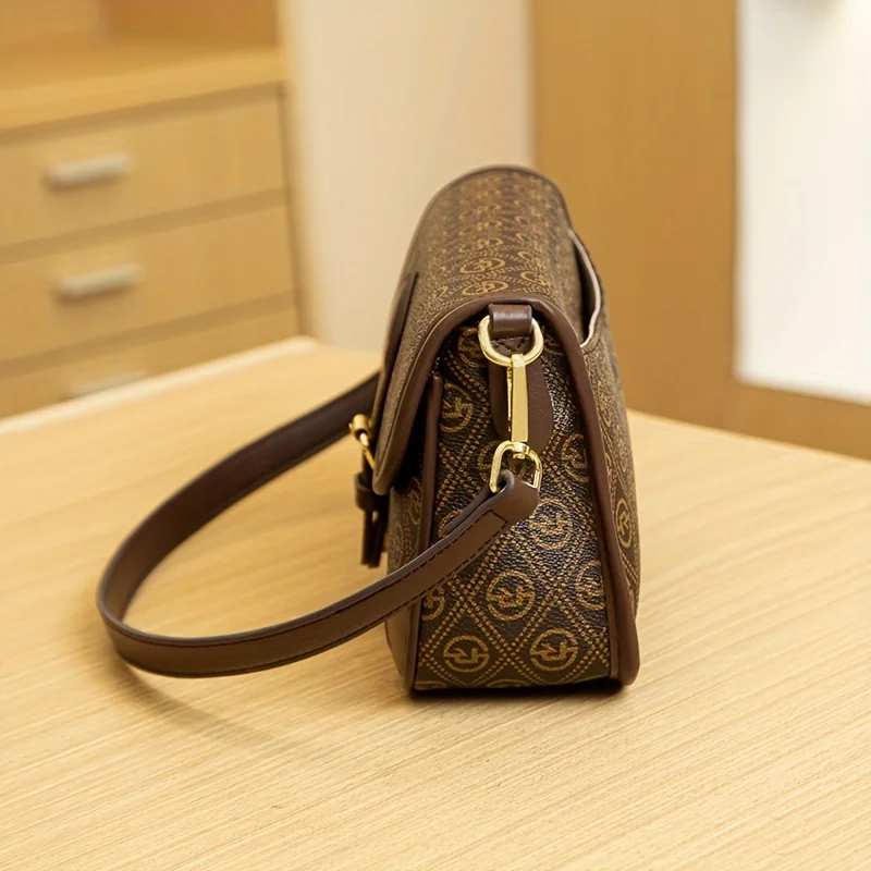 Printed Crossbody Bag, Fashion Mini  Bag, Classic Style Shoulder Handbag For Women