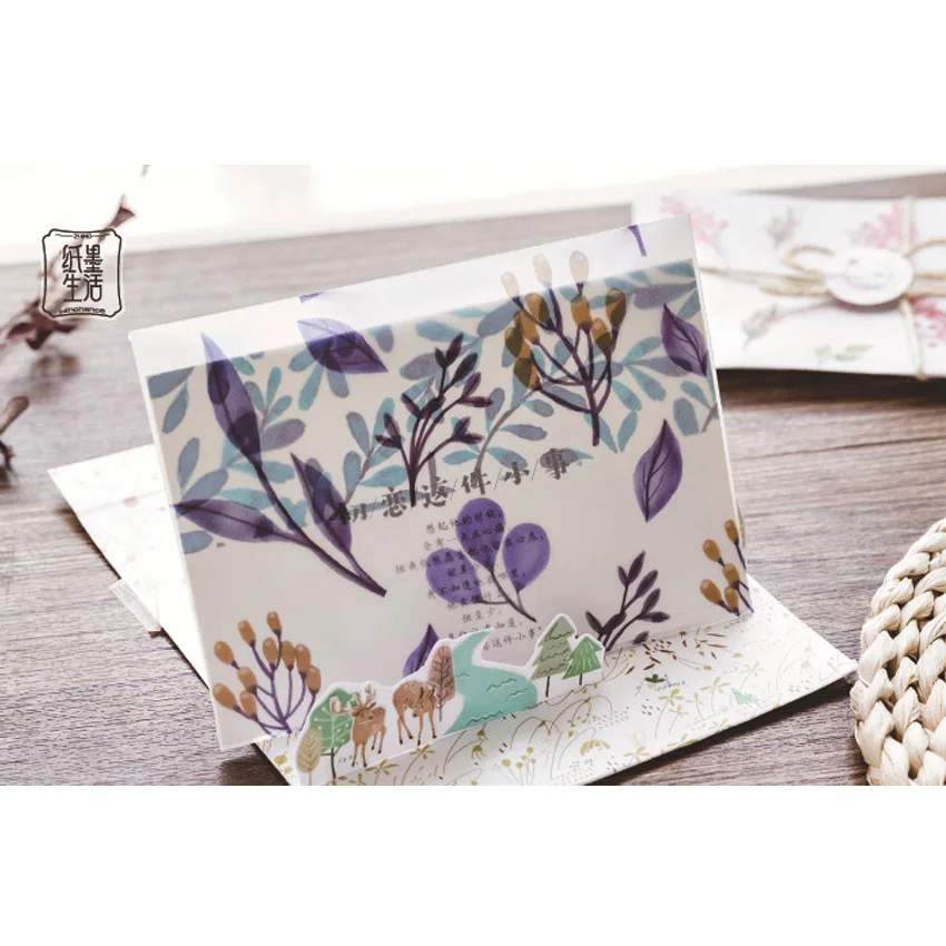 10pcs/lot Creative Four Seasons Sulfuric Acid Paper Envelope Into Random Office School Supplies Four Selsction