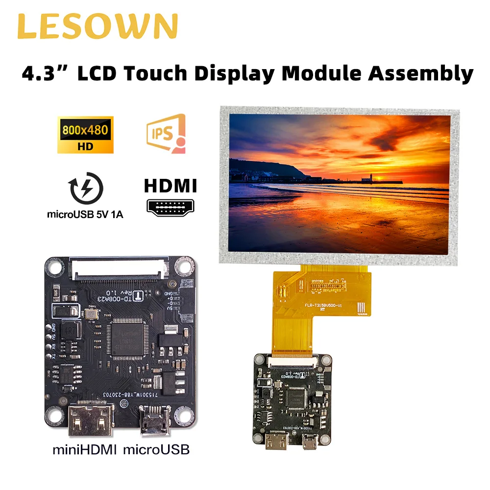 lesown-43-ips-lcd-display-module-with-capacitive-touch-800x480-resolution-800-1-300cd-m2-for-outdoor-use-pc-laptop-windows