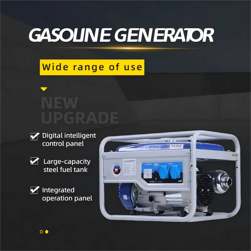 مولد 2000 وات، مولد 220 فولت 50 هرتز، 4 أشواط، مادة معدنية بالكامل، مبرد بالهواء الكهربائي للاستخدام المنزلي