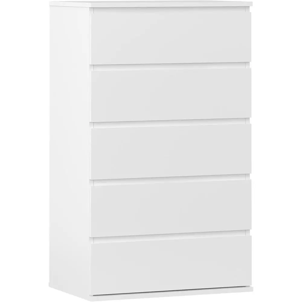 5-Tier Drawer Organizer for Floor Storage Cabinet, White