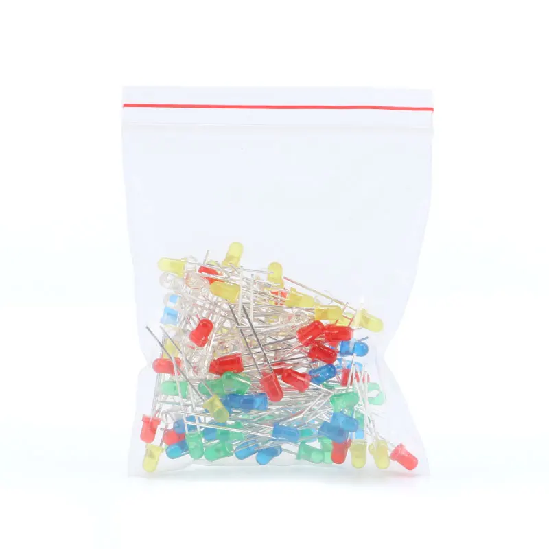 LED 3MM LED Element Pack rosso, verde, giallo, blu, bianco per un totale di 5 tipi, 20 pezzi, un totale di 100 pezzi