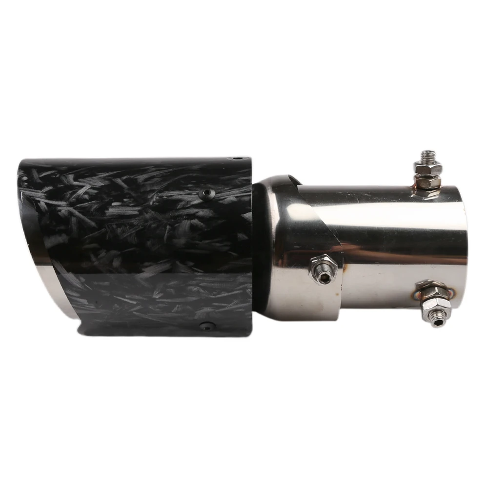 Adjustable Angle Exhaust Tip ABS Shell Forged Pattern 63mm ID/89mm OD, Fits Curved Exhaust Pipes, Universal for Car Bolt-On