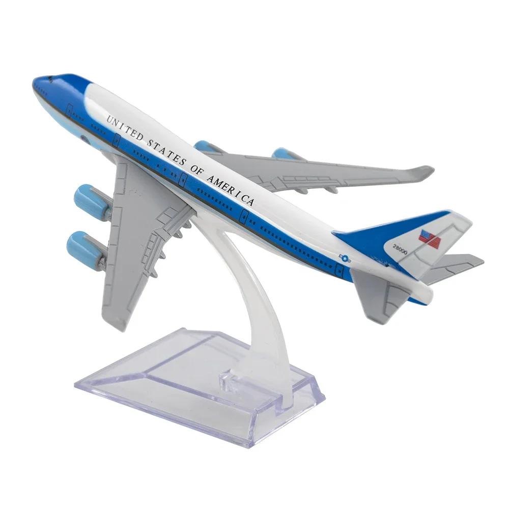 Avión a escala 1/400 Boeing 747 Air Force One, avión de aleación de 16cm, modelo B747, juguete para niños, regalo para decoración de colección