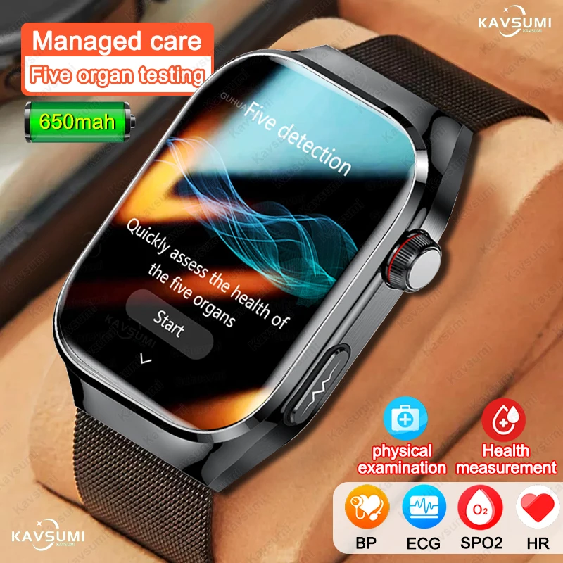 Reloj Inteligente con Llamadas de Voz, Recordatorio de Notificaciones, Examen Físico, Monitor de Salud, Presión Arterial, Ácido Úrico, Oxígeno en Sangre, ECG, Reloj Inteligente Deportivo