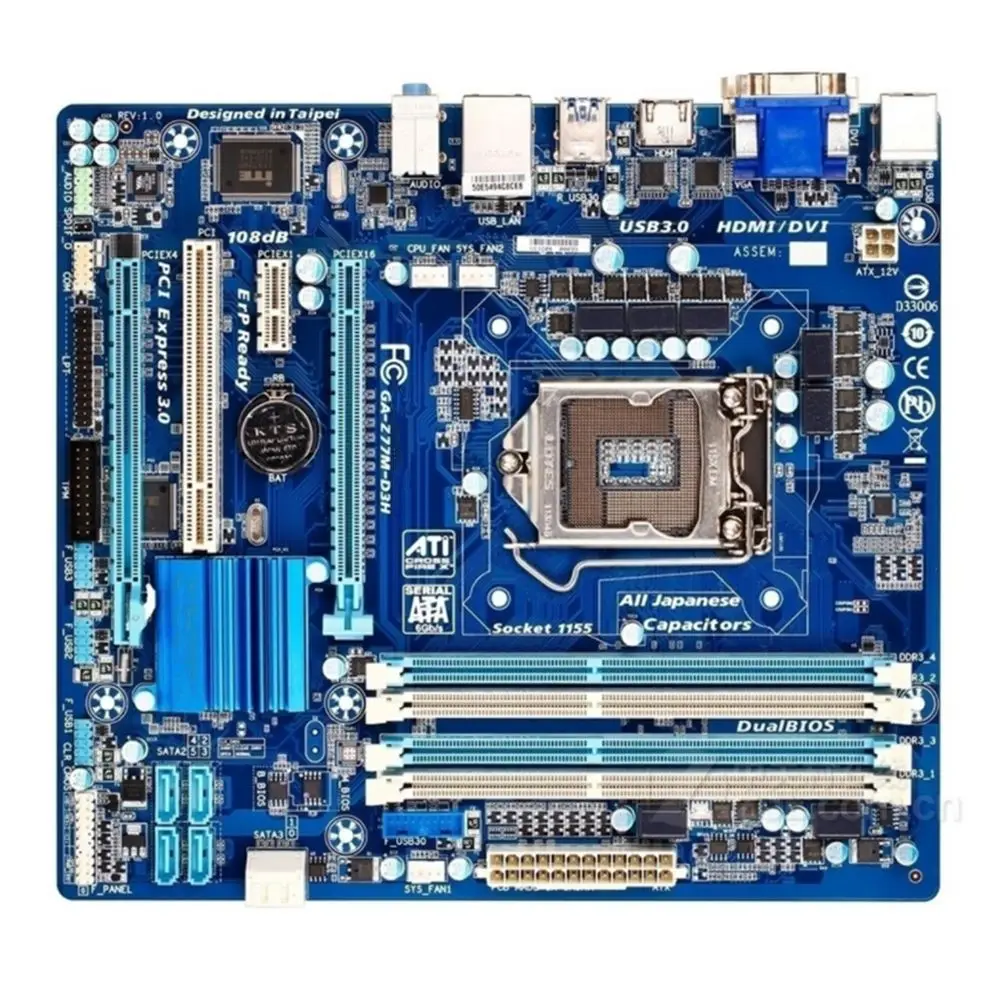 

GA-Z77M-D3H Desktop Motherboard Z77 Socket LGA 1155 i3 i5 i7 DDR3 32G ATX UEFI BIOS Z77M-D3H Mainboard