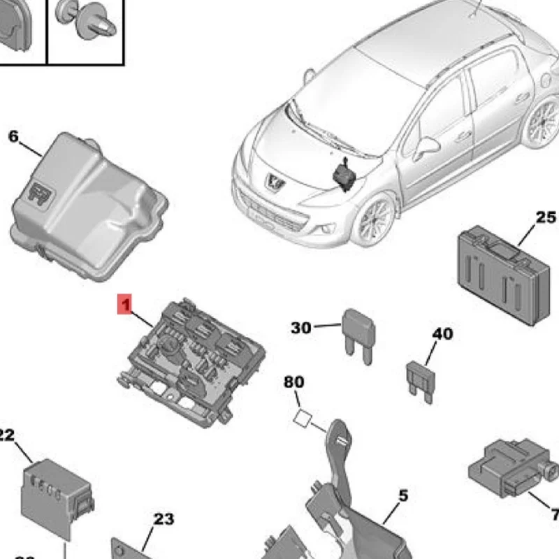 New Genuine R07 R08 Fuse Box Central Electronics Control Unit 9667199680 6500HV For Peugeot 1007 207CC 208 Citroen C2 C3 DS3