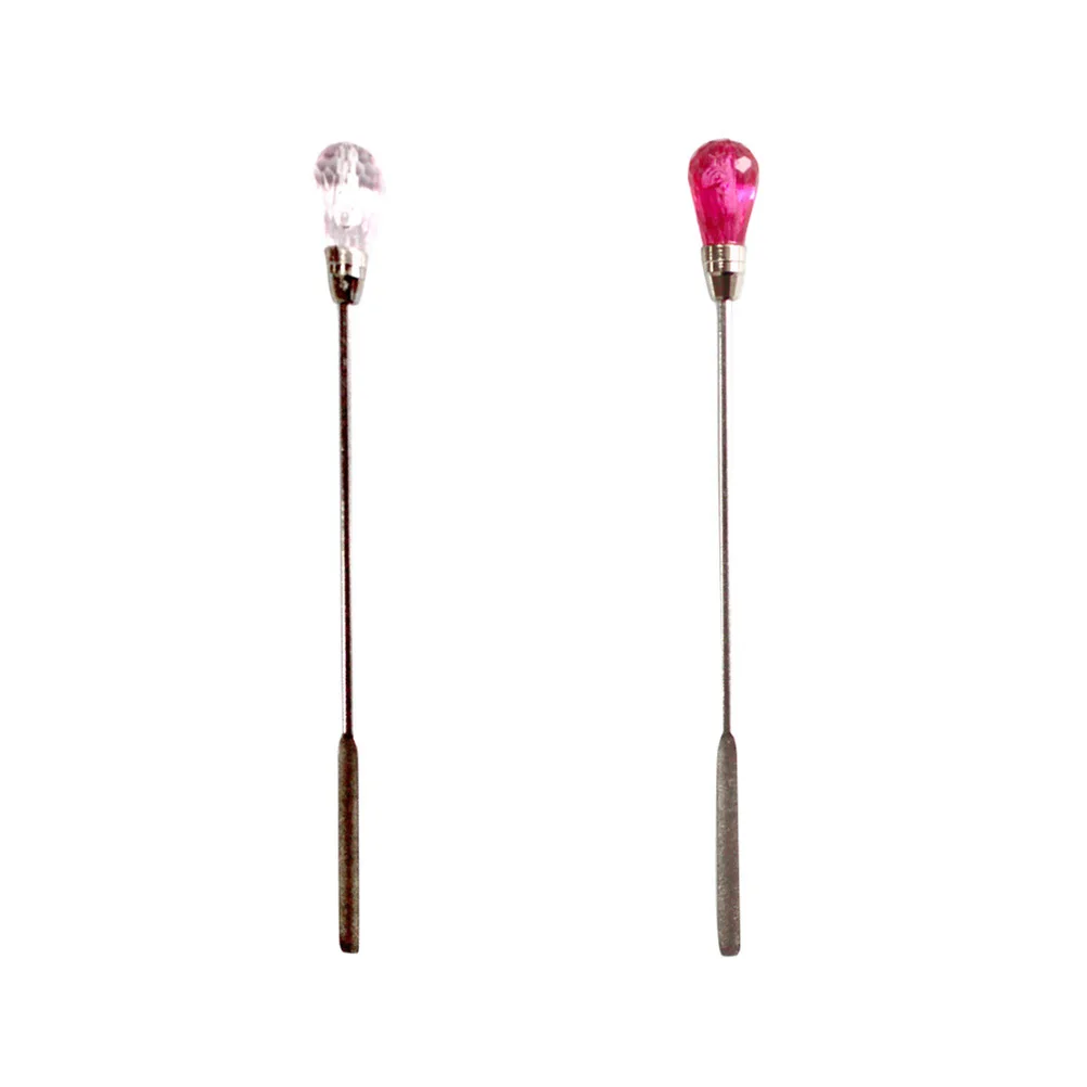 2Pcs Metal Nail Stirring Rod Nail Art Picker Durable Stainless Steel Mixing Tool for Gel Polish Acrylic Powder Manicure