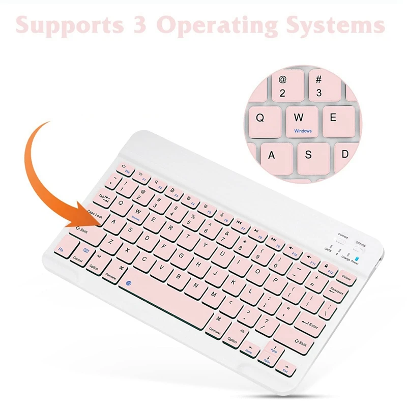 10 Inch Rechargeable Bluetooth Keyboard Ultra-Thin Portable Bluetooth Keyboard for , IOS, Android, Devices B-PZZW