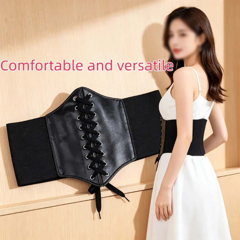 Women's Corset Body Shapewear Sexy Wide Leather Belt Cummerbunds Strap Belts for Women High Waist Slimming Corsets and Bustiers