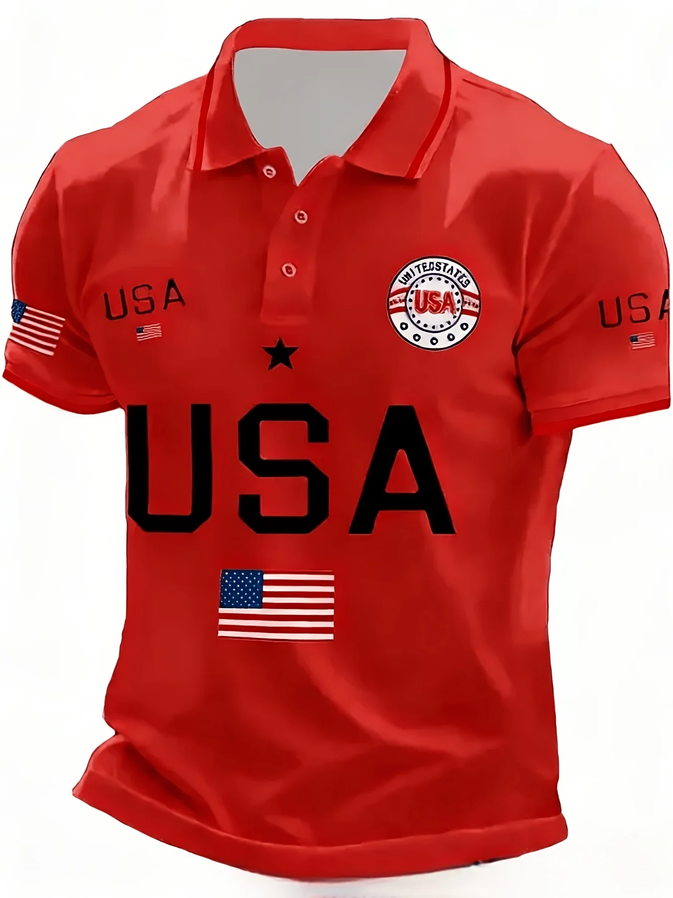 Men's USA 250th Anniversary Polo Shirt 3D Print USA Flag Patriotic Short Sleeve Navy Top 2026
