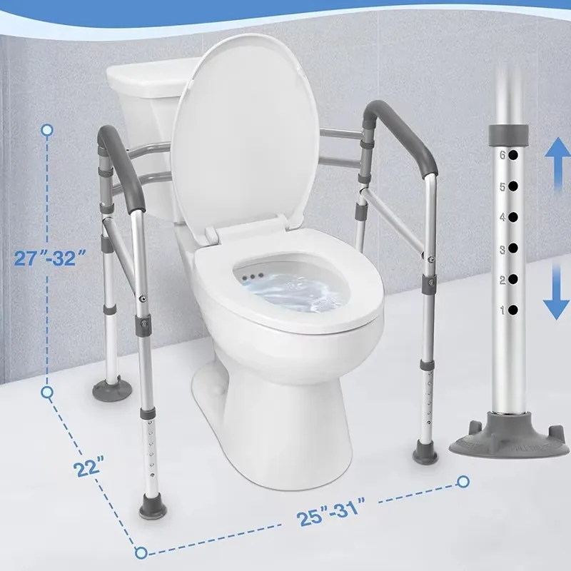 

Elderly Disabled Rehabilitation Equipment Anti-slip Toilet Chair Bathroom Toilet Safety Rails Adjustable Toilet Safety Frame