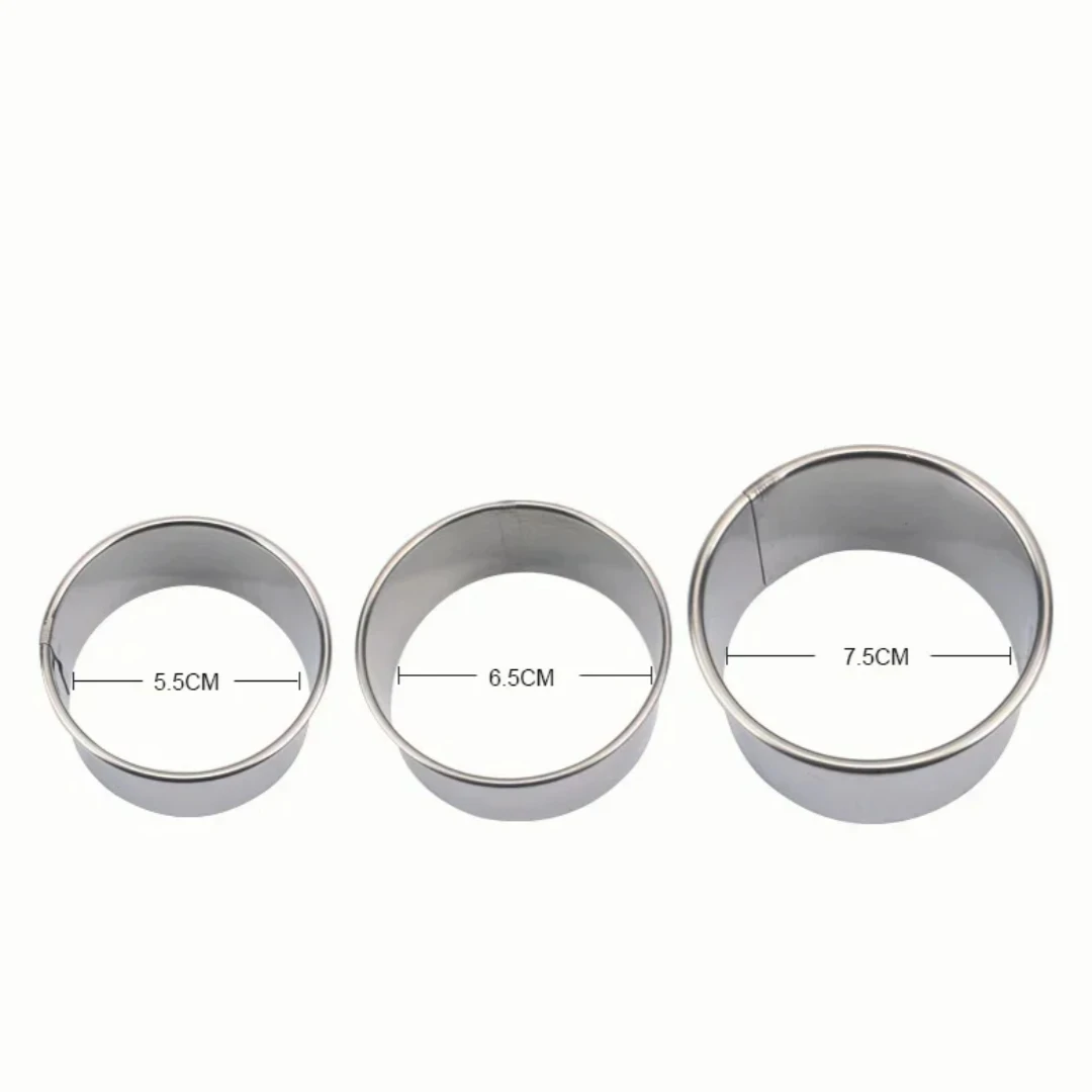 3 pieces setDumpling skin  baking embossing cake mold stainless steel tart crust cookie cutter mold round cake mold