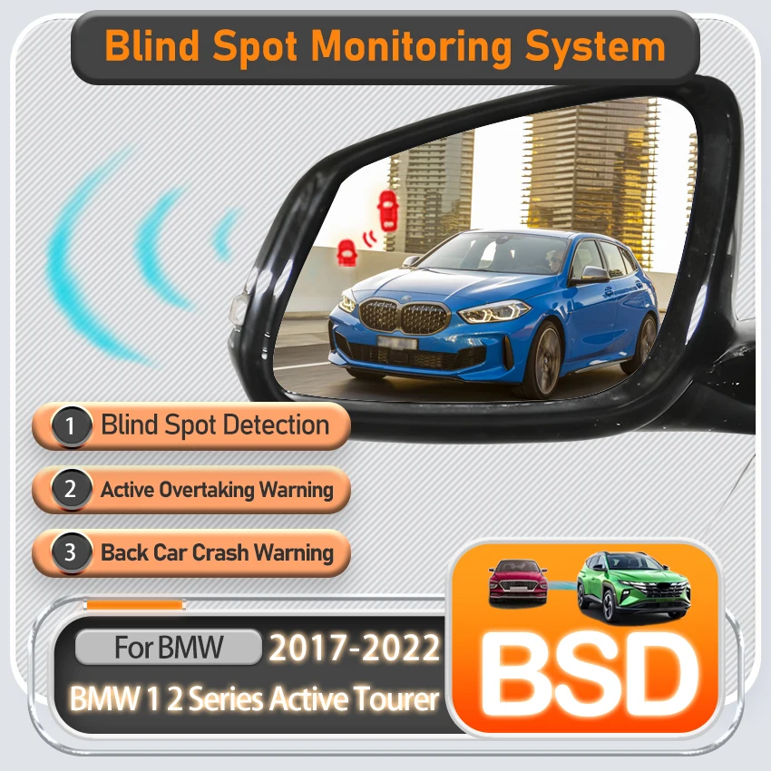 Car Rearview Mirror BSD BSM BSA 24GHZ For BMW 1 2 Series Active Tourer 2017-2022 Lane Change Assist Blind Spot Detection System