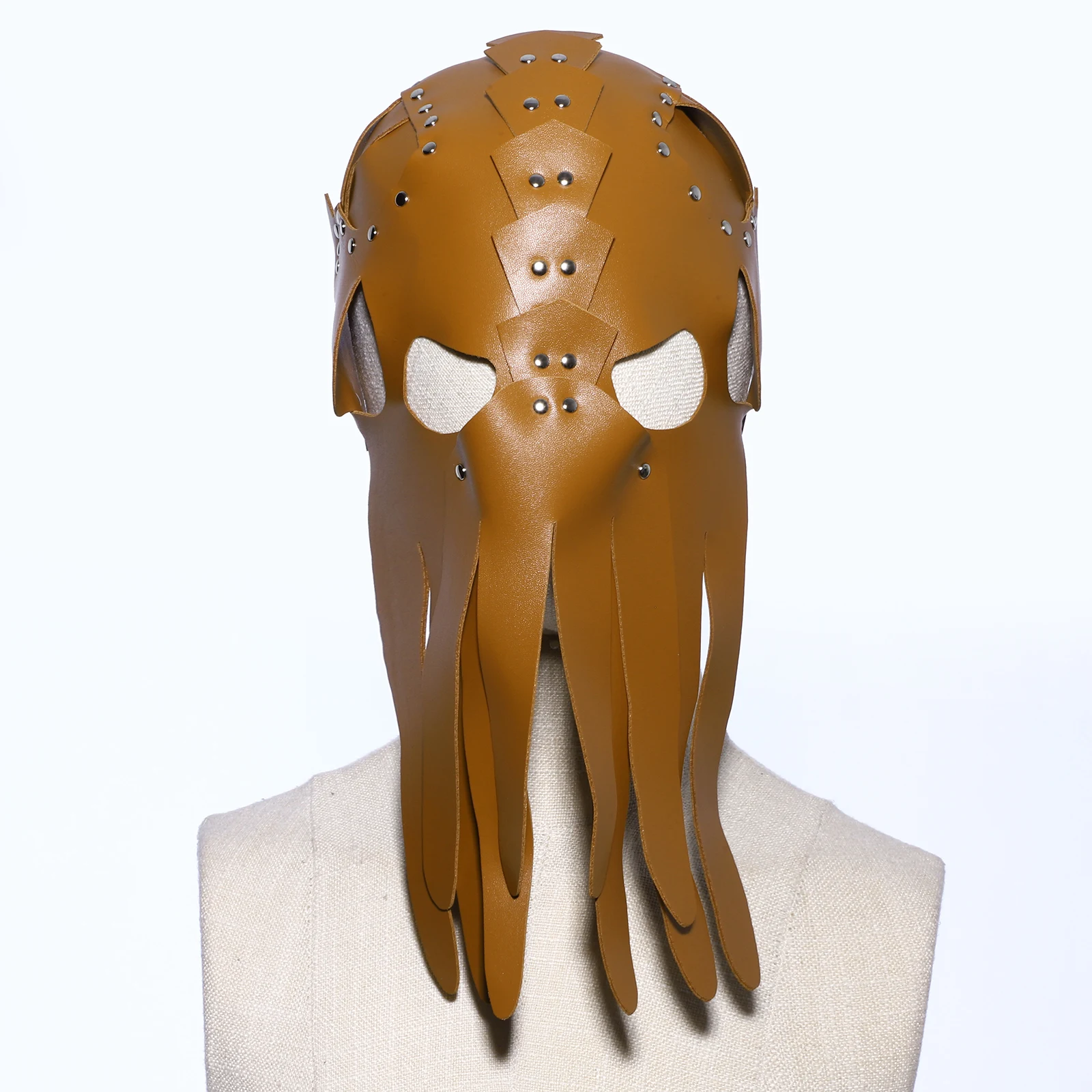 Unisex Octopus Tentakel Verstellbare Kapuze Abdeckung Party Maske Requisiten Zubehör Cosplay Maskerade Gesichtsbedeckung Kunstleder Gothic Maske