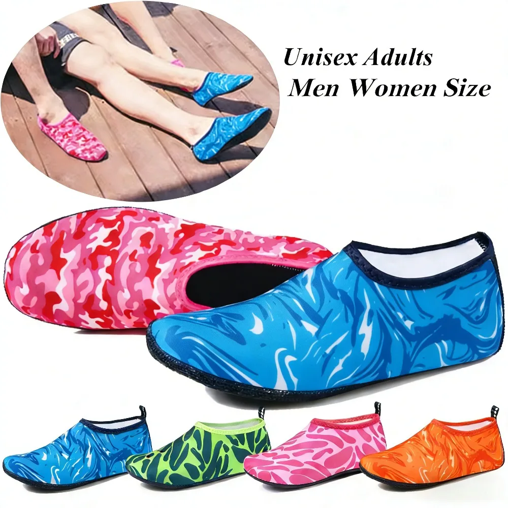 Men Women Quick Dry Water Shoes Non-Slip Barefoot Swimming Diving Socks for Summer Beach Surf Pool Multicolor