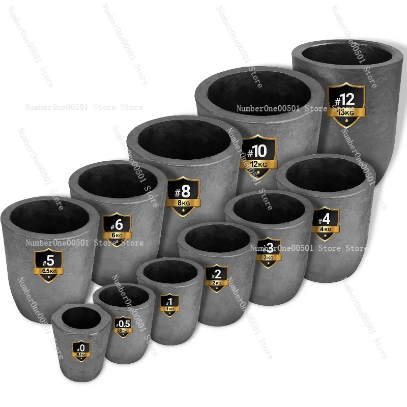 1800 ° وعاء صهر بوتقة بدرجة حرارة عالية للذهب والفضة والنحاس والحديد والألومنيوم يعمل مع أفران تحريض الغاز