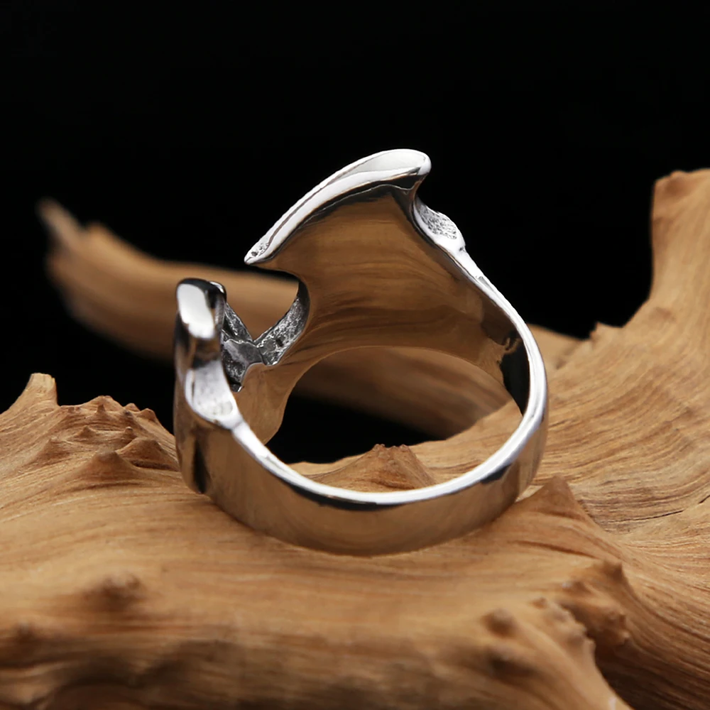 خواتم خفاش من الفولاذ المقاوم للصدأ للرجال والنساء ، خاتم حيوان راكب الدراجة النارية ، تميمة حفلات إبداعية ، مجوهرات عتيقة ، أزياء فاشية ، لطيفة ، بالجملة ، 316L #4