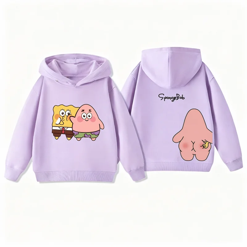 Potdemiel SpongeBob and Patrick Children's Hoodies 3-12Y, Sports Casual Cute, Autumn Winter Warm Hoodies