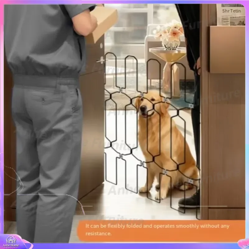 Retractable Pet Gate Metal Dog Fence Cat Door Barrier Safety Guard for Stairs Baby Kids Home Indoor Outdoor Adjustable Width
