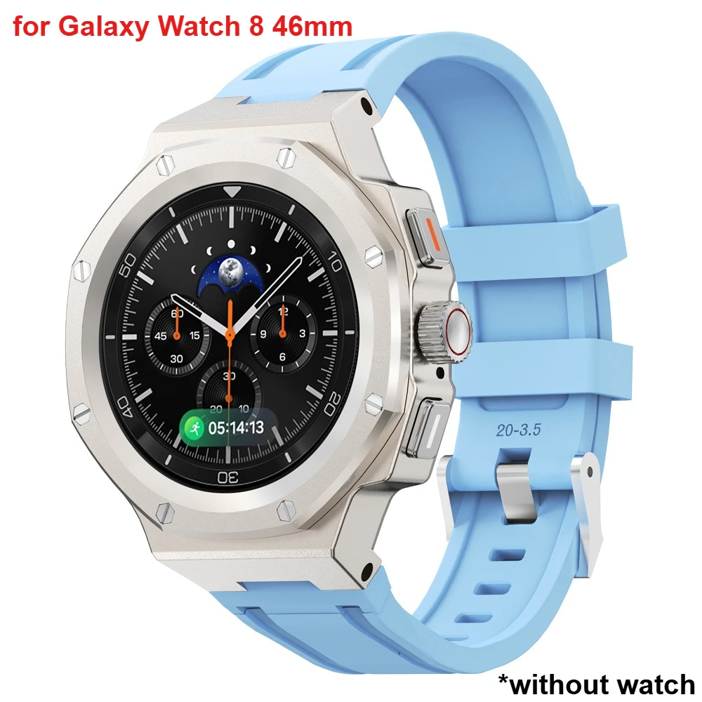Luxe Mod Kit Voor Samsung Galaxy Horloge 8/8 Classic 40/44/46mm Legering Metalen behuizing Siliconen Band Volledige Cover Bescherming Band Set - afbeelding 1