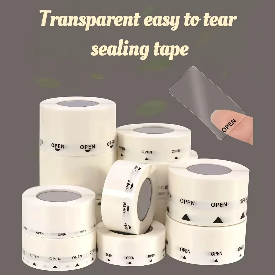 1000pcs Easy Tear-Off Transparent Seals Stickers for Shipping Packaging, Envelopes And Bottles-Waterproof Plastic Sealing Labels
