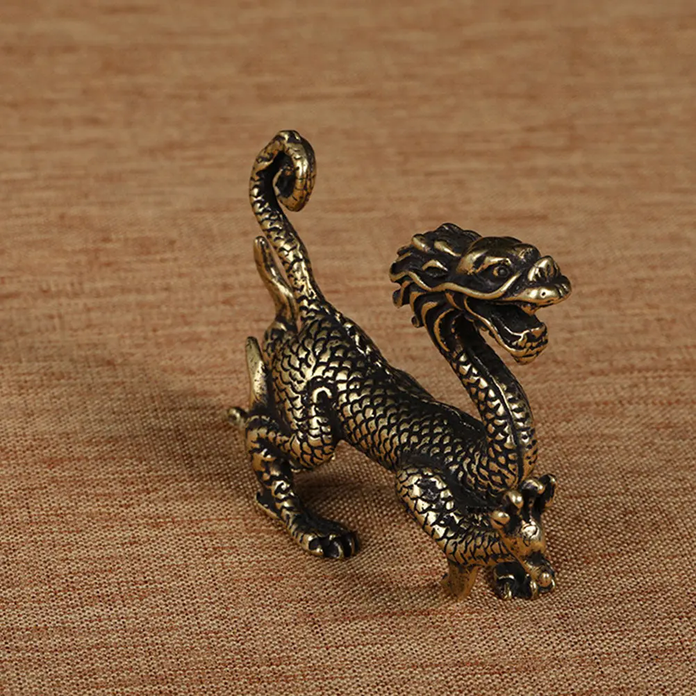 

Qinglong Tea Pet Dragon Decorations Animal Desktop Ornament Brass Craft Home Adornment Creative Design Safe Unique Style