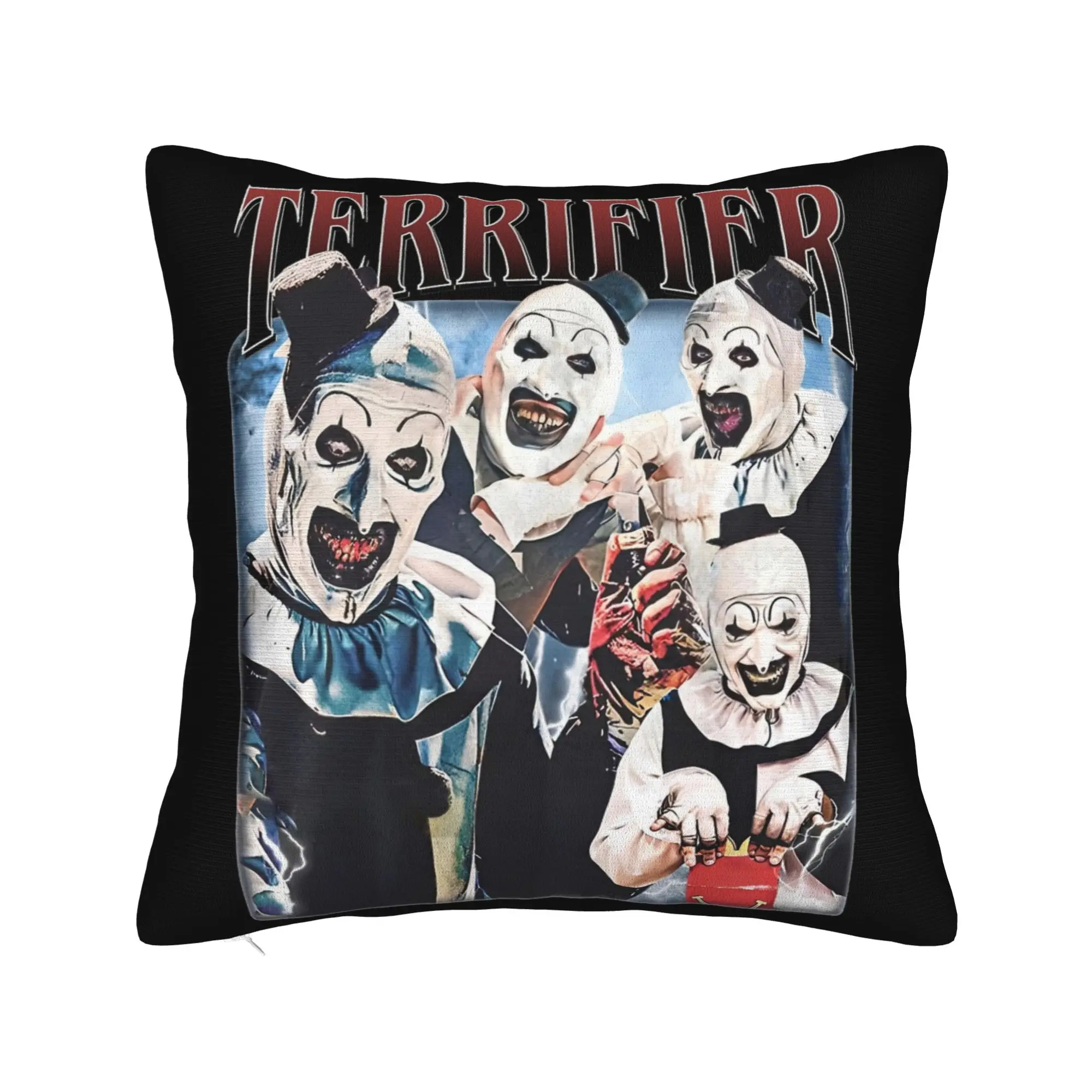 Terrifier Horror Movie Pillowcase Soft Fabric Cushion Cover Decorations  Throw Pillow Case Cover Home Dropshipping 18''