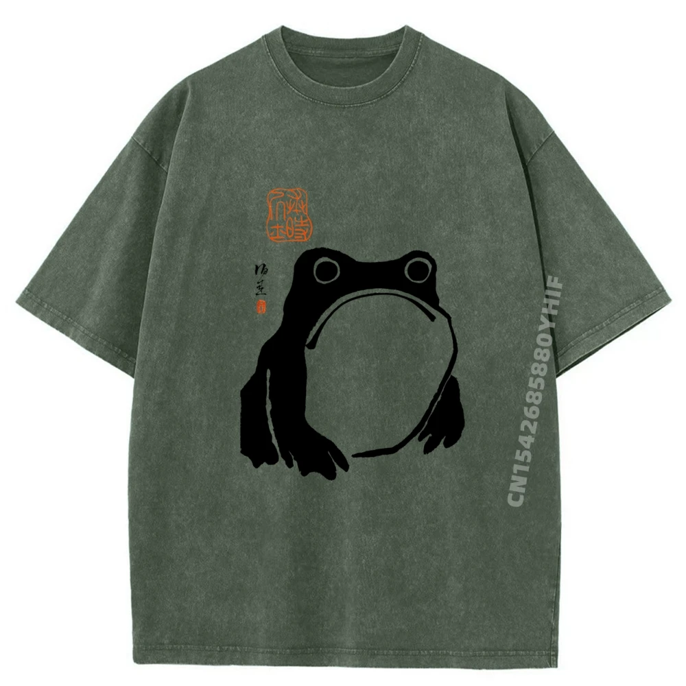 

Frog Japanese T Shirts For Men Graphic T Shirts Mens Comfortable Washed Shirt Cotton Graphic Soft Clothes