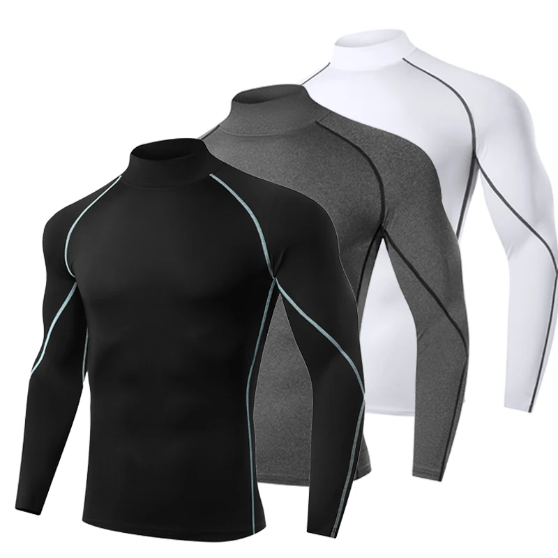 

Men Running T shirt Quick Dry Bodybuilding Sport Shirt Long Sleeve Compression Top Fitness Tight Gym T-Shirt Men