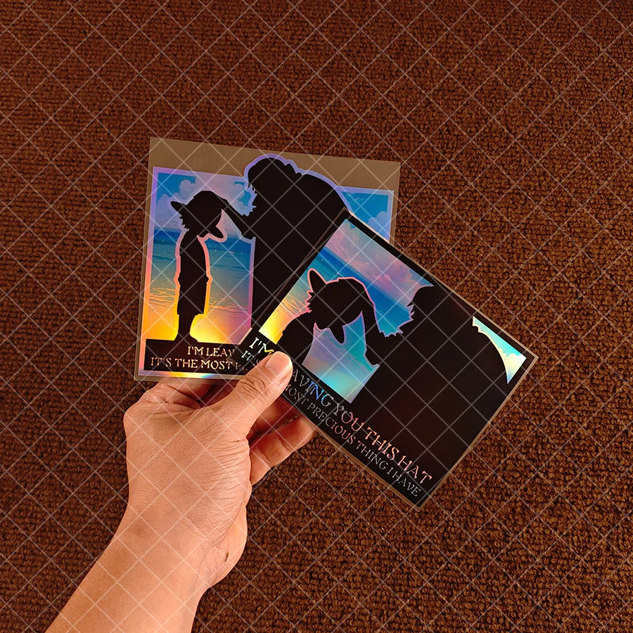 

Red-haired Pirate straw hat colorful reflective vinyl PC case decals - the ideal gift for anime fans, auto parts decoration